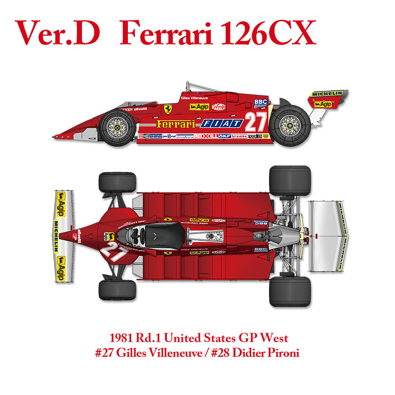 1/12 Model Factory Hiro MFH Ferrari 126 CX Full Detail Model Kit