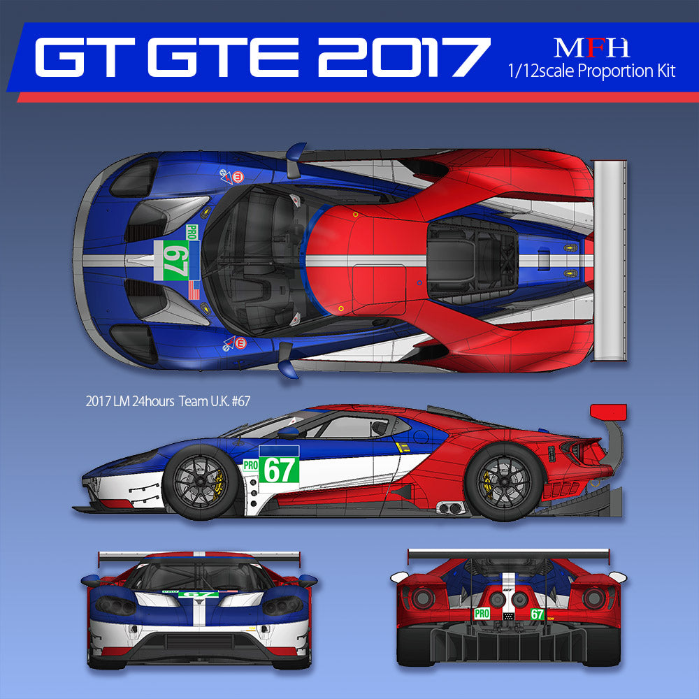 1/12 Model Factory Hiro MFH Ford GT GTE 2017 Proportion Model Kit K619